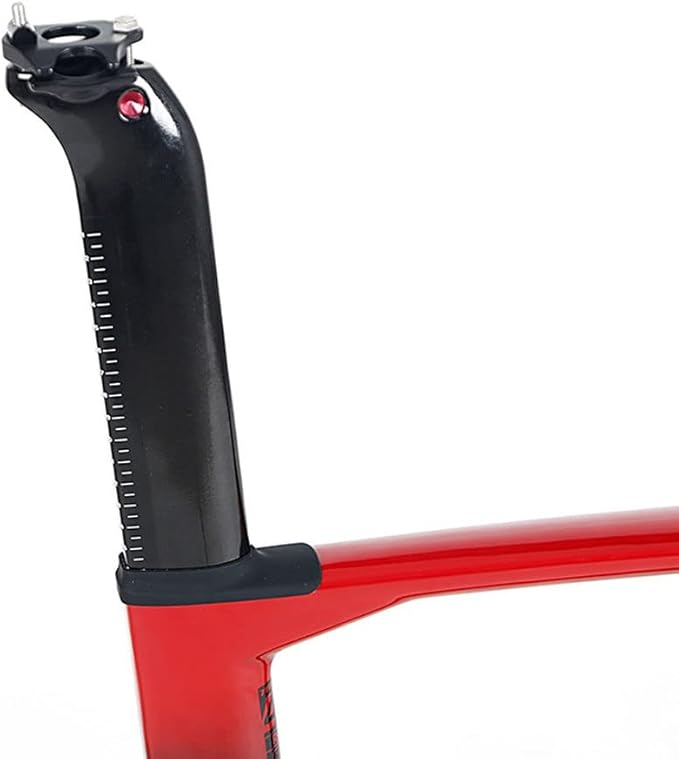 Road Bike Frameset Carbon Lightweight Climbing Cross-Country Frame 45/48/51/54cm Disc Brake Racing Frame Thru Axle 100/142mm Red(45CM)