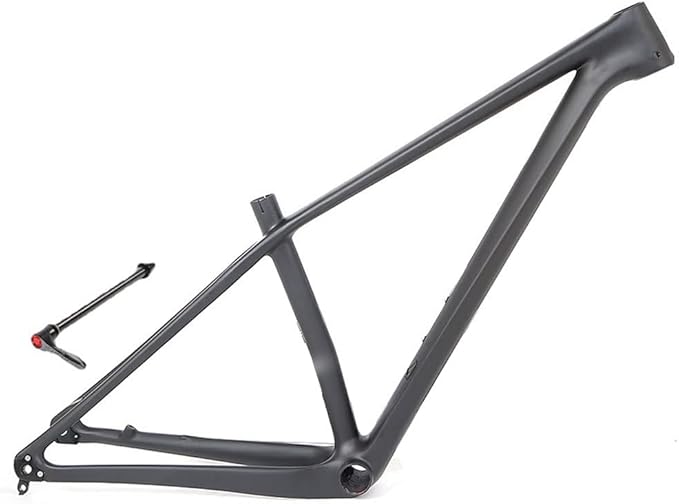 Carbon Fiber Mountain Bike Frame 27.5er 29er XC AM Hardtail Bike Frame 15''/17''/19'' 12 * 142mm Thru Axle Frame Disc Brake Routing Internal(Matte Black,29 * 17'')