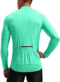 Bikewa Men's Cycling Jersey with 3+1 Rear Zipper Pockets Long Sleeve Moisture Wicking UPF 50+ Half Zip Riding Bike Shirts