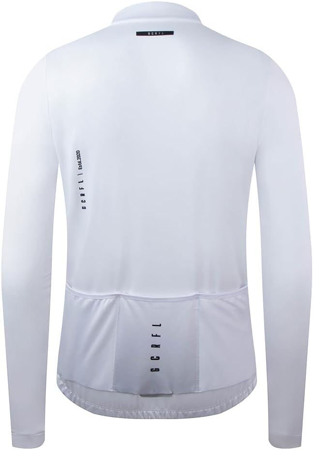 GCRFL Men's Cycling Jersey Long Sleeves Road Bike Jersey Shirt Cycling Tops, Zipper Pocket Lightweight PRO Race Fit UPF 50+