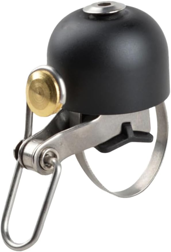 PRETYZOOM Copper Vintage Bike Bell with Loud Crisp Sound Anti-Rust Cycling Accessory for Road Mountain Folding Bikes Easy Install Safety Warning Ring for Riders Black