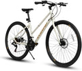 A28250 700C Road Hybrid Bike for Adult, 21-Speed Road Bike Road Bicycle Carbon Steel Frame/Dual-Disc Brakes/Multiple Colors