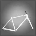 700C Gravel Road Bike Frameset 45cm 48cm 51cm 54cm Aluminum Alloy Disc Brake Frame F12*100MM R12*142mm Thru-Axle Frame with Carbon Fiber Fork BSA BB68mm XC/ATV(White,51cm)
