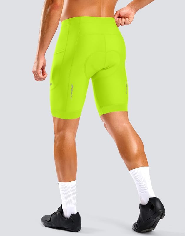 Bikewa Men's Cycling Shorts 7" 4D Padded Bike Shorts for Men Road Biking Bicycle Riding Cycle Biker Phone Pockets