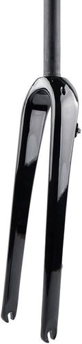 Gravel Bike Fork 700C Carbon Fiber Rigid Fork 1-1/8 Straight/Tapered Tube Disc Brake Road Bike Fork Lightweight 9mm QR Hard Forks(Glossy Black,Straight)