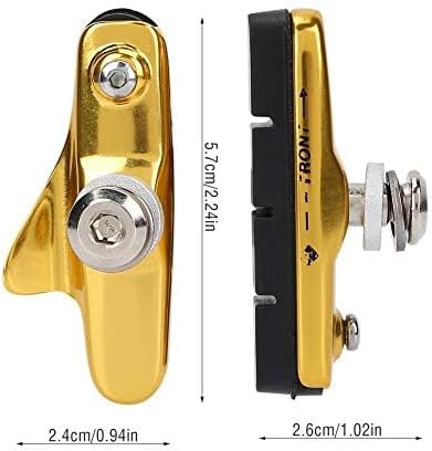 VGEBY1 Bike Brake Pads, 3 Colors Quiet Braking Aluminum Rubber Compound Light-Weight Road Bike Brake Shoes Pads Cycling Accessory