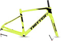 Carbon Road Bike Frameset Disc Brake 700C Off-Road Racing Frame 45/48/51/54cm Front 100mm Rear 142mm Thru Axle Frame Set(Yellow,51CM)