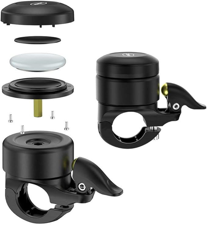 Bicycle Bell for Apple AirTag 120dB, AirTag Bike Mount GPS Tracker Waterproof Classic Brass Holder Hides Air Tag Under Bike Bell Anti-Theft