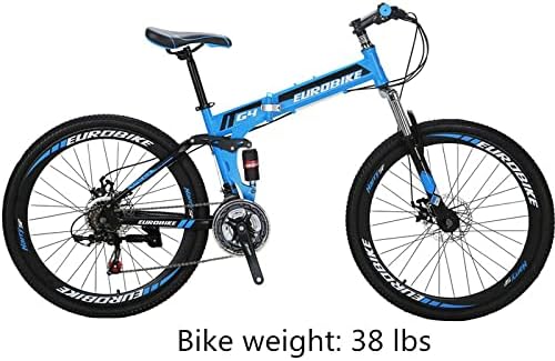 EUROBIKE 26 Inch Mountain Bike Folding Bicycle 21 Speed 3 Colors