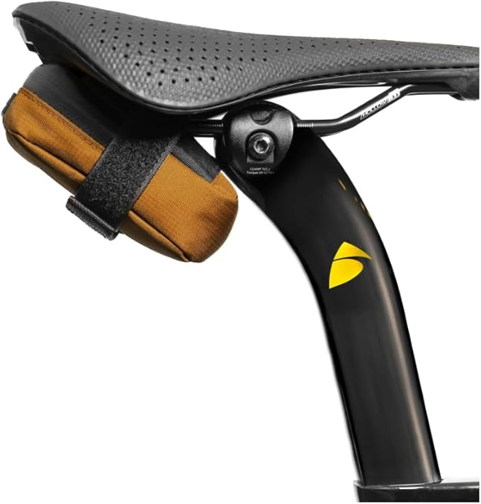 ALMSTHRE Compact Bike Saddle Bag – California Gold (Small) | 0.3L Bike Seat Bag (3" x 4.25" x 1.25") | Water-Resistant Ripstop, Waterproof Zipper, Internal Pocket | Durable Under Seat Storage