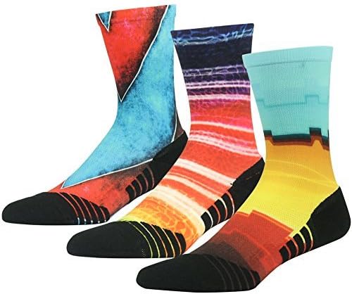 HUSO Hiking Socks Men Women Fashion Novelty Digital Printing Sports Crew Socks 3, 4 Pairs