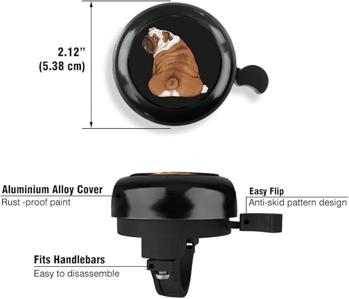 WIRESTER Black Aluminum Round Bike Bell, Classic Ring Bicycle Bell, Bike Accessories Bell Ring for Adults Kids Girls Boys