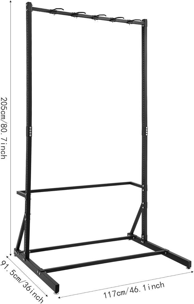 Freestanding 5 Bike Storage Rack 330 Lbs Sturdy Metal Vertical Bike Rack Indoor Garage Floor Stand Bicycle Organizer for Home and Garage Organizer, Indoor/Outdoor Bike Storage Rack