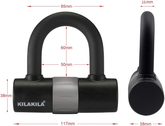 Security Chain Lock - Heavy Duty 10mm Bicycle and Motorbike Lock With 16mm U Lock