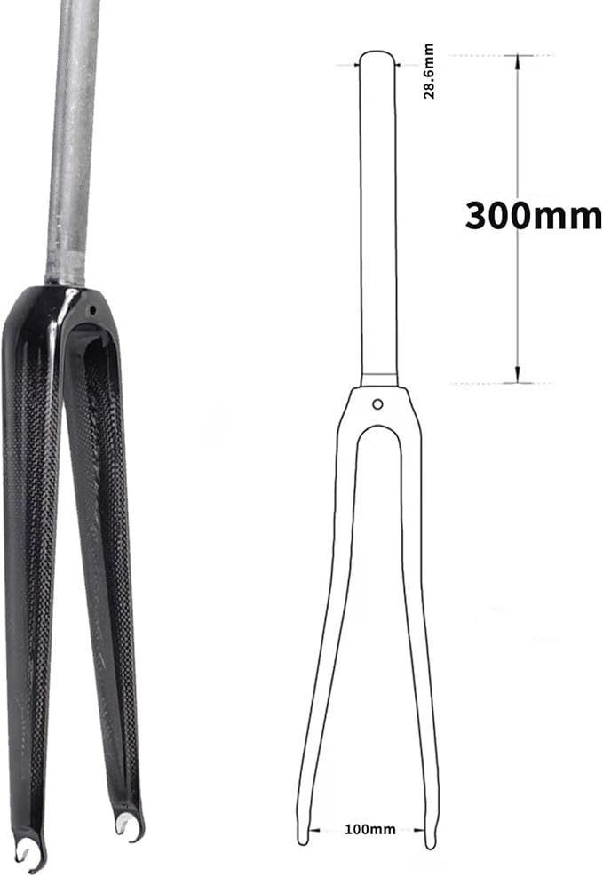 700C Carbon Fiber Road Bike Gravel Bike Fork 1-1/8" Straight Steerer Rim Brake Lightweight Front Fork