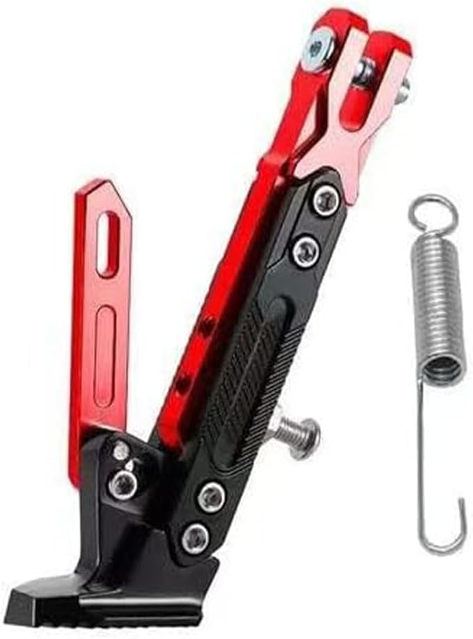 Motorcycle Adjustable Kickstand for Kawasaki KX450 2002-2025, Aluminum Side Stand Non Slip Foot Pad Stable Parking Support Motorcycle Scooter Bike,Red