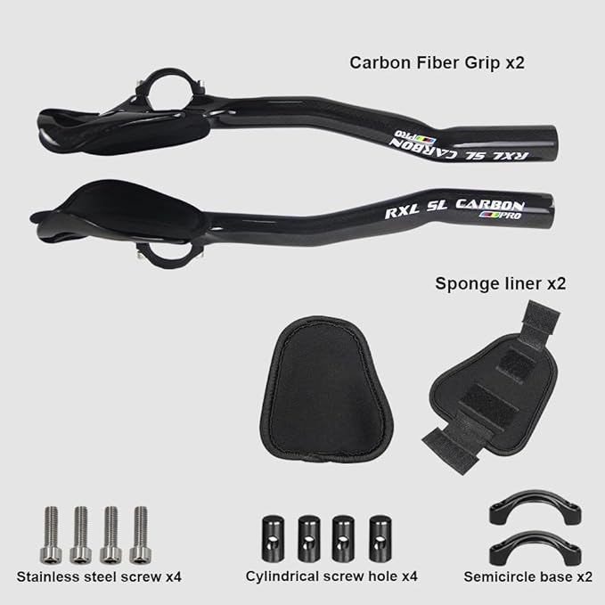 Carbon Fiber aero bars for road bike aero bars 340mm TT Rest bullhorn aerobar Bicycle Cycling clip on earo bars 3K Glossy triathlon aerobars bike resting handle bars