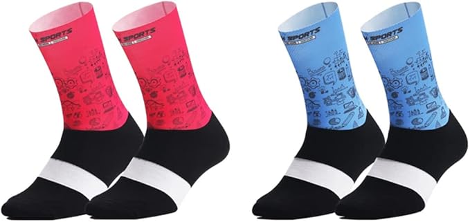 Cycling Socks Pro Mens Womens Riding Socks Bicycle Bike Sport Ankle Athletic Socks XC MTB BMX White Yellow Blue Green Red
