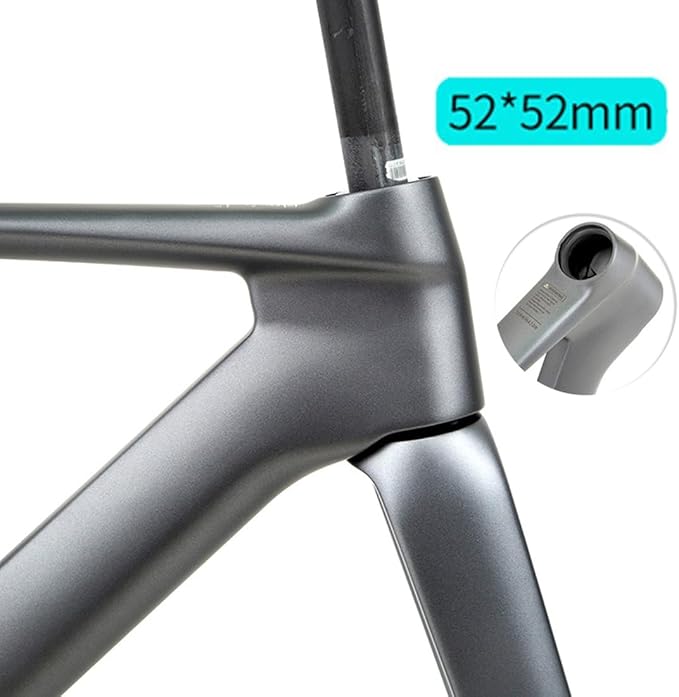 Carbon Fiber Road Bike Frameset Disc Brake Thru Axle Breaking Wind Racing Frame 43.5/46/48/50/52/54/56CM Internal Routing ， for 700C Wheels (Color : Dark Gray, Size : 54CM)