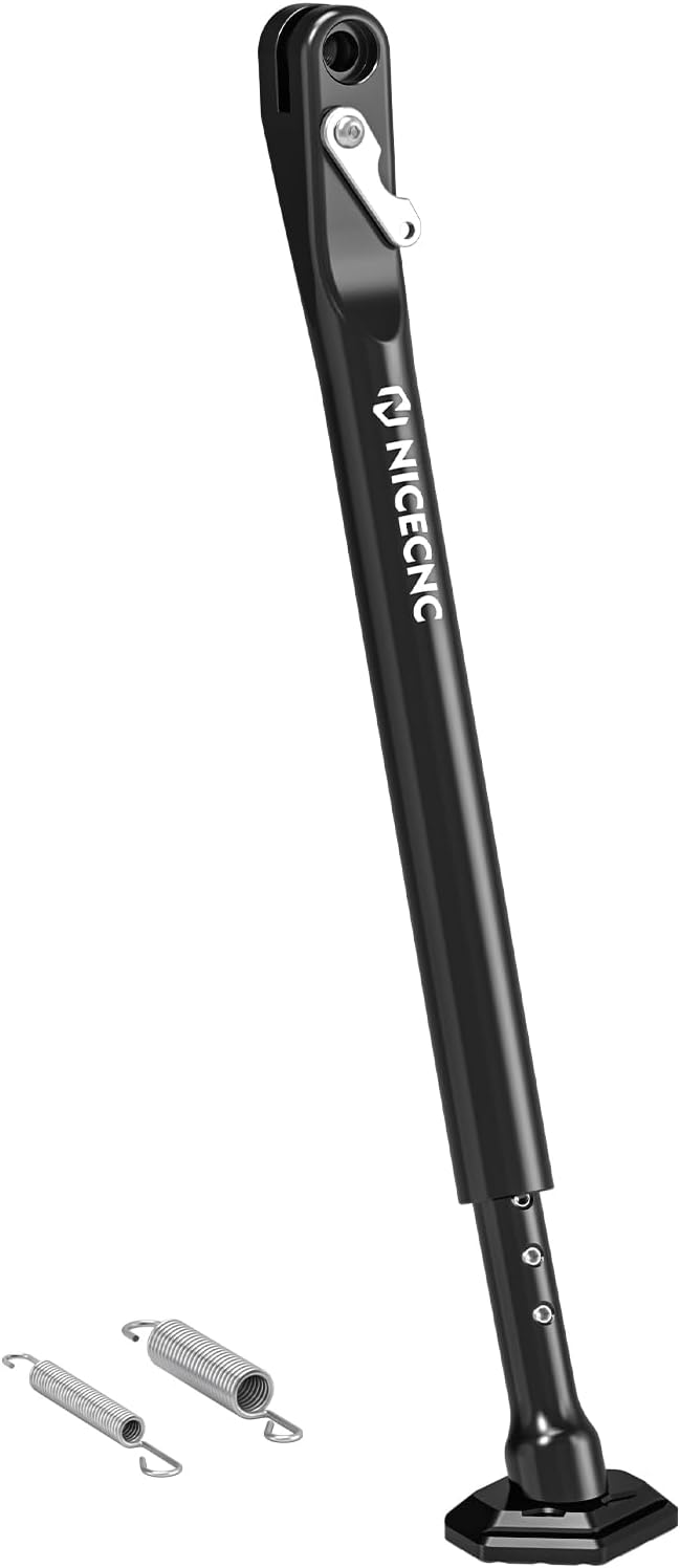 NICECNC Adjustable Dirt Bike Kickstand/Motorcycle Side Stand Aluminum Compatible with Sherco 125 250 300 450 500 SE-R/SEF-R 2012-2024, Black