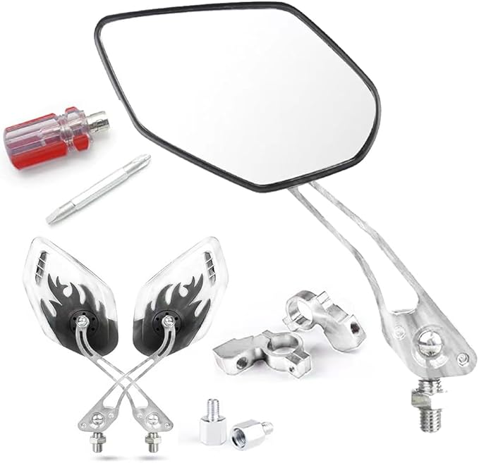 Bike Mirrors for Handlebars,2 Pack Bicycle Mirrors for Electric Bike, Mirrycle Bike Mirror, Handlebar Rearview Mirror, Easy Mount Bike Mirrors for Safety and Convenience(White)