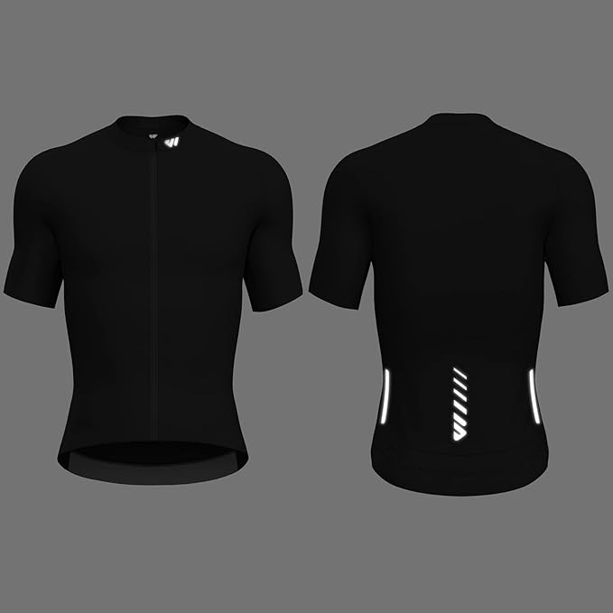 Lo.gas Cycling Jersey Men Short Sleeve, Road Bike Jerseys Full Zipper with Pockets, Bicycle Clothing Breathable Quick Dry
