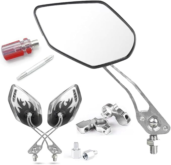 Bicycle Mirrors for Handlebars 2 Pack - Essential Rearview Mirror Set for Electric Bikes, Mirrycle Bike Mirror(Silvery)