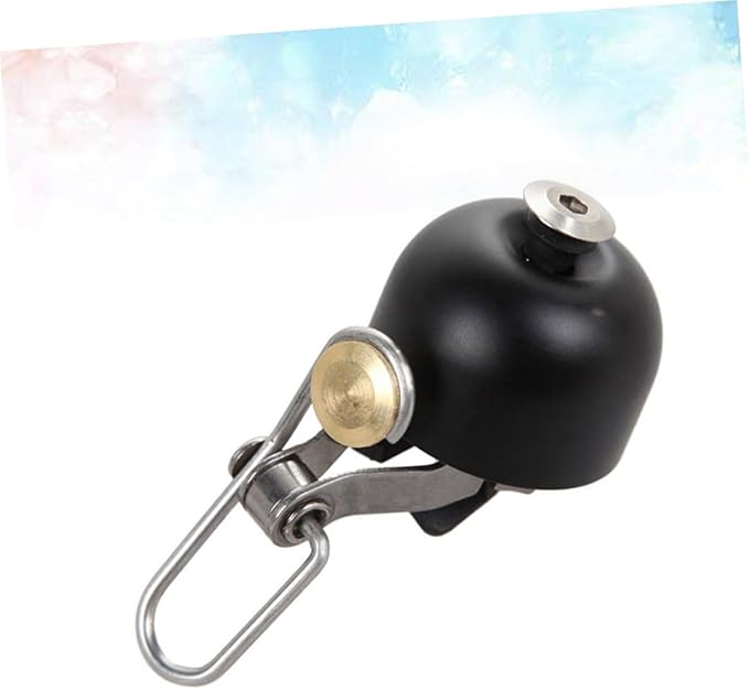 PRETYZOOM Copper Vintage Bike Bell with Loud Crisp Sound Anti-Rust Cycling Accessory for Road Mountain Folding Bikes Easy Install Safety Warning Ring for Riders Black