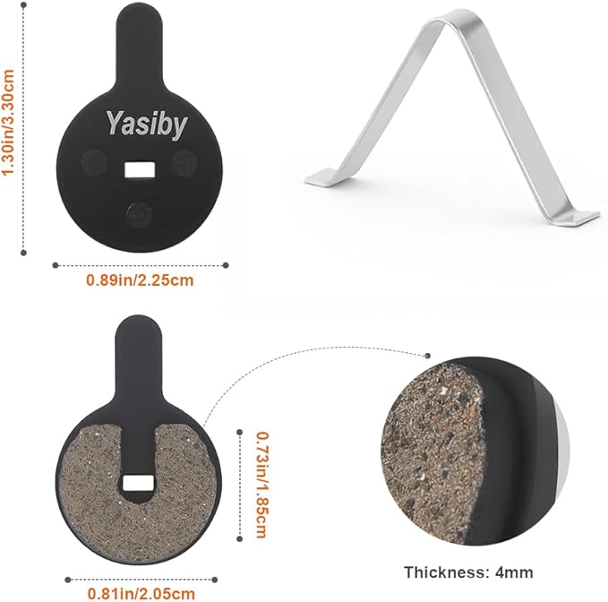 Bike Brake Pads, 4 Pairs Disc Brake Pads High-Performance with Installation Tools, Premium Semi-Metallic & Organic Resin MTB Electric Scooters Brake Pads for BOL BB8, Kugoo G2 Pro, Novela, Bolids