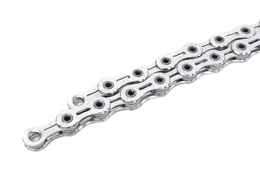 PYC SP1101 11-Speed Bike Chain, 116 Links (116L), Super Lightweight Hollow-Pin Bicycle Chain for Mountain (MTB) & Road Bikes, Compatible with Shimano, SRAM, Campagnolo (Silver)