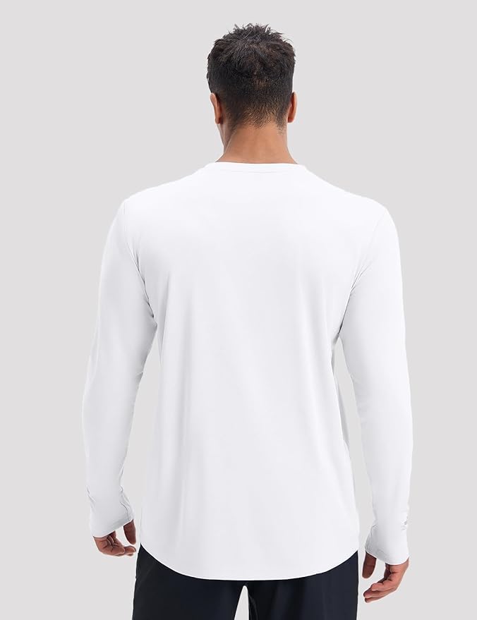 baleaf Men's Mountain Bike Shirts Long Sleeve Loose-fit Cycling Jersey Zipper Pocket UPF 50+ Workout Hiking Athletic Running