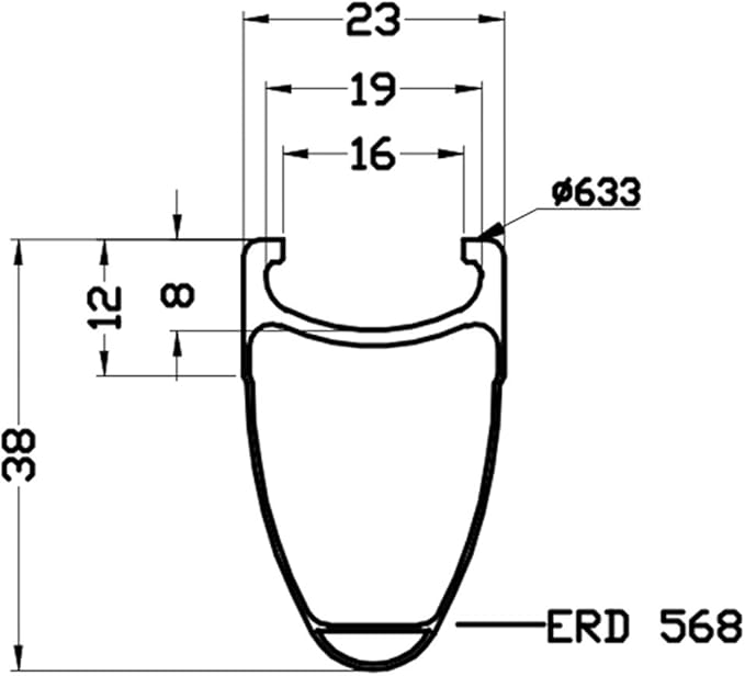 SunRise Bike 38/25mm Carbon Wheelset 700c Clincher Basalt Braking Surface Wheel
