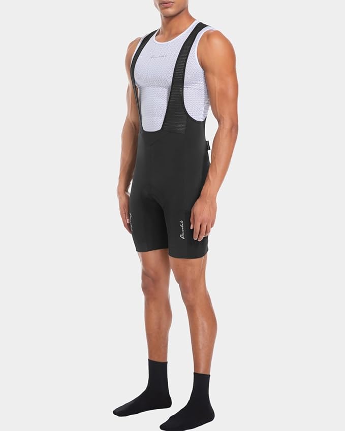 Przewalski Men's Cycling Bib Shorts for Gravel Bike, 4D Padded Biking Bib Shorts Riding Bicycle Tights