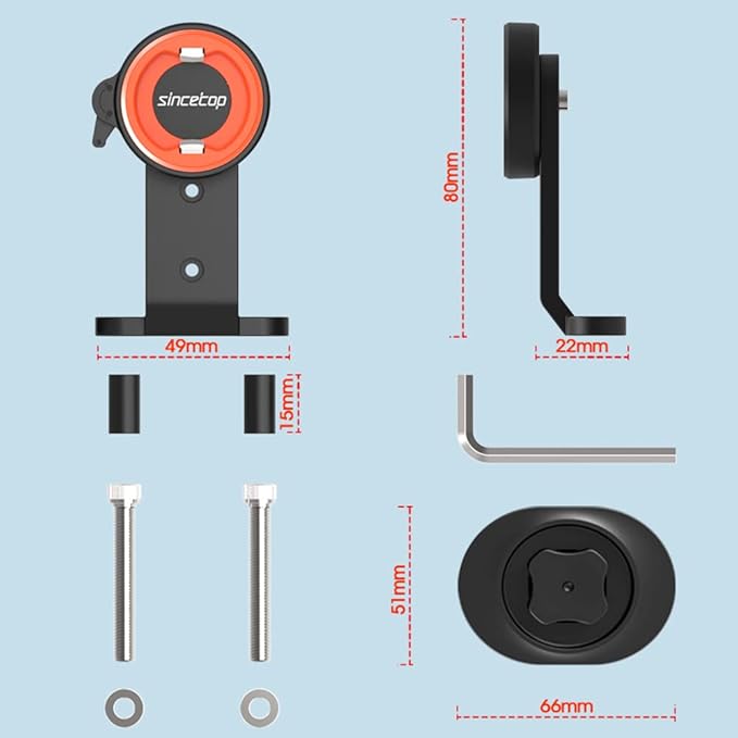 sincetop Mountain Bike Phone Mount, Out Front Bcycle Cell Phone Holder - 1S Quick Lock and Release Aluminum Stem/Handlebar Phone Mount for Bike MTB Road Bicycle, Action Camera, Bike Lights
