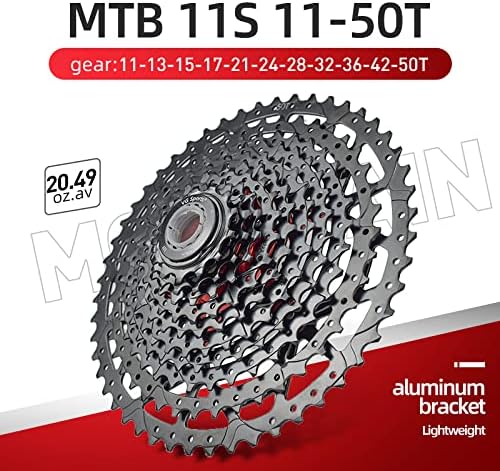VG SPORTS 8/9/10/11/12 Speed Ultra-Light Bike Cassette for Mountain Bike 11-40T/11-42T/11-46T/11-50T/11-52T MTB Cassette Lightweight Aluminum Bracket Cassette