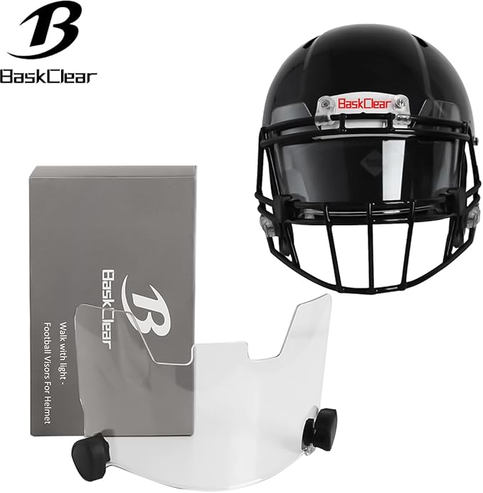 Football Visor Helmet Clear Visor, Scratch Resistant, UV Block, Anti-Fog, Anti-Cracking. Fits Youth and Adult Football Helmets.