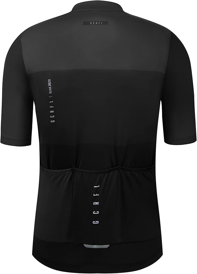 GCRFL Cycling Jersey Men Shorts Sleeves Road Bike Jersey Bicycle Tops Shirt, Zipper Pocket UPF 50+ Lightweight PRO Race Fit