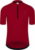 Men's Cycling Jersey Short Sleeves Bike Jersey 1/3 Zipper Solid Color Club Fit, Biking Cycling Shirt Zipper Pocket