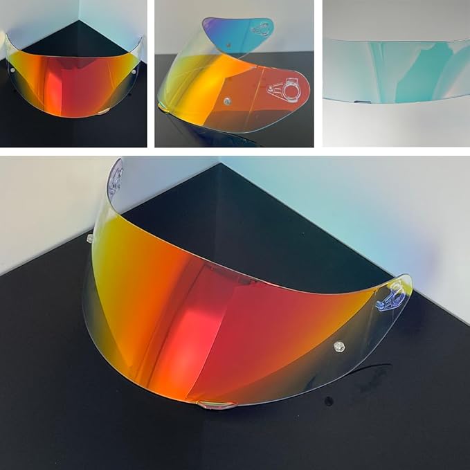 Helmet Visor Replacement,Motorcycle Helmet Face Shield for ILM 902,902L,902BT (Revo Clear Red-Day&Night Use)