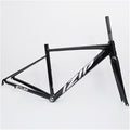 44CM 47CM 50CM 52CM Road Bike Frameset 700C Aluminum Alloy Quick Release Frame 100/130mm C Brake BSA BB68 Carbon Fiber Tapered Fork(Black,50cm)