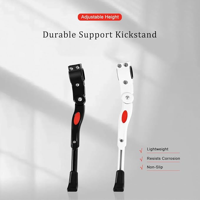 Bike Kickstand for Specialized Turbo Levo SL Kids 2023, Adjustable Rear Bicycle Stand, with Reliable Load Support, Stable Non Slip Parking, Fits Adult Bikes, Easy Installation,B White