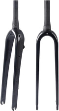 Gravel 700C Carbon Fiber Rigid Fork Road Bike Forks QR 9 * 100mm 1-1/8" 28.6mm Straight/Tapered Tube Hard Front Fork Front Fork Bikes for 55C Tires Disc Brake