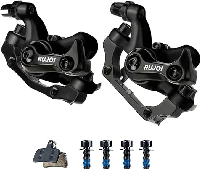 RUJOI Bike Disc Brake Caliper, Aluminum Mechanical Front and Rear Caliper for Road Bike, Mountain Bike