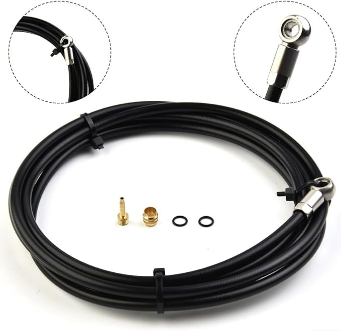 For Bike Brake Hose 2 Meter for MT5 For MT6 MT7 MT8 For MT Trail, Mountain For Bike Hydraulic Brake Line Kit with 5mm For Banjo Connector, Rubber Brake Hose