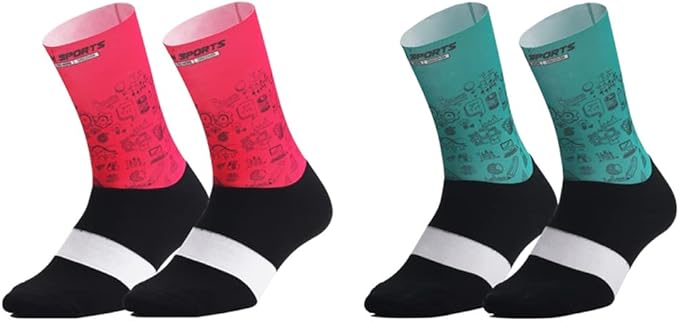 Cycling Socks Pro Mens Womens Riding Socks Bicycle Bike Sport Ankle Athletic Socks XC MTB BMX White Yellow Blue Green Red