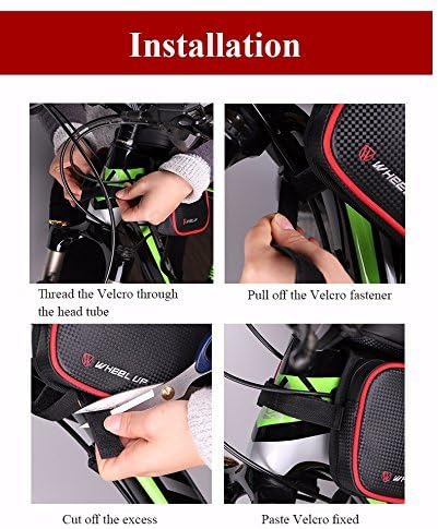 Bike Frame Bag, Bicycle Phone Mount, Waterproof Cycling Front Top Tube Pouch Pannier Bike Phone Holder Stand Cycle Crossbar Storage Bags for iPhone 14 13 12 11 Pro Max X Samsung Smartphone up to 6.7''