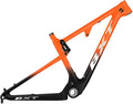 29er Carbon Fibre Mountain Bike Frame 16/17/18.5/20inch Full Suspension Frame 100mm Travel XC Soft Tail Trail Racing Bike Frame 12 * 142mm Thru-Axle/9 * 135mm QR Disc Brake(Orange,29 * 20")