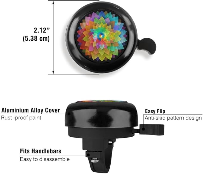 WIRESTER Black Aluminum Round Bike Bell, Classic Ring Bicycle Bell, Bike Accessories Bell Ring for Adults Kids Girls Boys