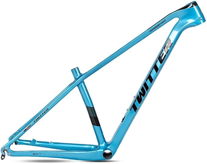 Carbon Mountain Bike Frame 27.5er 29er Hardtail Bike Frame 15''/17''/19'' Lightweighting Disc Brake Frame QR 135MM Internal Routing(Blue,15'')