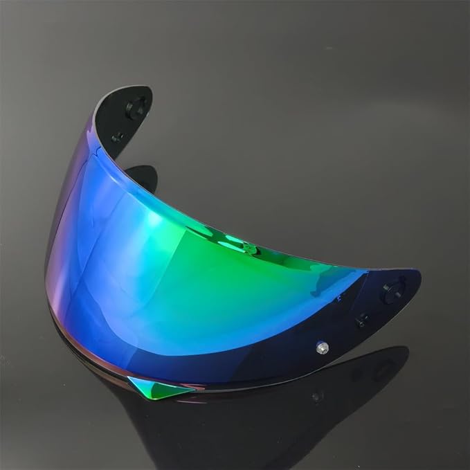 HJ-34P Helmet Visor Replacement for HJC C10.Motorcycle Helmet Shield UV Protection Compatible with HJC C10 (Revo Deep Green+Anti Fog Film)